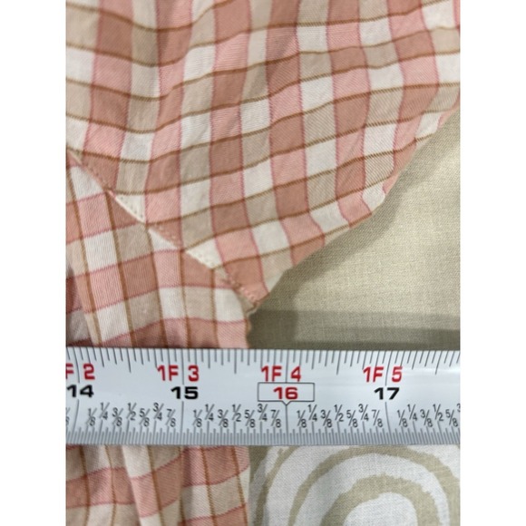 Old Navy Gingham Check Off Shoulder Peasant Top Orange Cottagecore Medium - Picture 7 of 8
